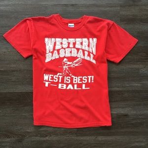 Vintage Baseball Short Sleeve T-shirt Red Youth XL